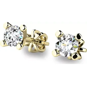 Náušnice Dámské náušnice žluté zlato 585/1000 se zirkony 10832-ZL-ZIR