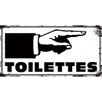 Plechová cedule Ceduľa značka Toilettes 30x15cm