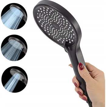 Sprchová hlavice Sprchová Hlavice 3 funkce černá sprchová rukojeť pro kabinu AVAPAX