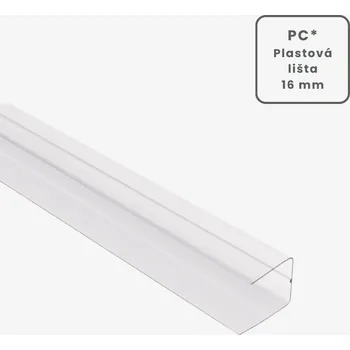 Stavební profil Ukončovací PC U profil 2,1m 16mm