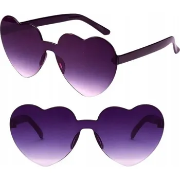 Sluneční brýle BRÝLE SRDCE NA SVATBĚ SVATEBNÍ HOSTINA PRŮHLEDNÉ SLUNEČNÍ, VELKÉ, FIALOVÉ