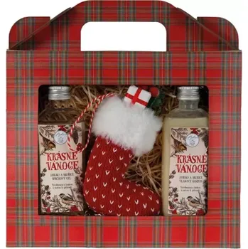 Vánoční kosmetická sada - Sprchový gel, vlasový šampona vánoční ozdoba (punčocha)