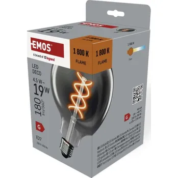 Žárovka EMOS LED žárovka DECO SMOKED G125 / E27 / 4,5 W (19 W) / 180