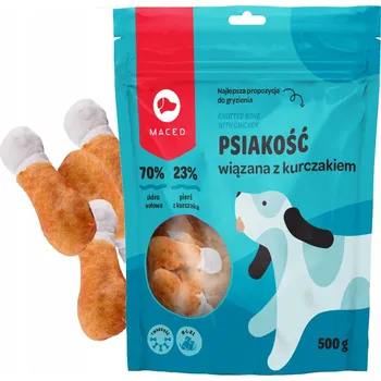 Pamlsek pro psa Vázaná kost Maced Psiakość bílá s kuřecím masem 500 g