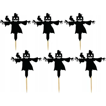 Obraz TOPPER NA DORT A MUFFINY HALLOWEEN DUCHOVÉ DÝNĚ KOČKA SADA TOPPERŮ 6 ks #24
