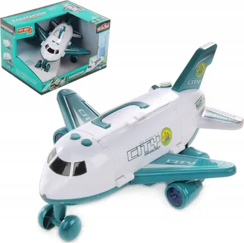 autíčko Transportní Letadlo Tryskové Funkce Kouře Světlo Rampa Skluzavka