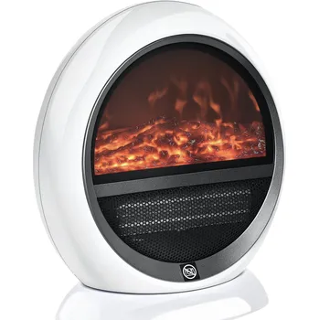 Homcom LED stolní krb s efektem plamene 1500 W 30,5 x 18 x 35 cm bílý
