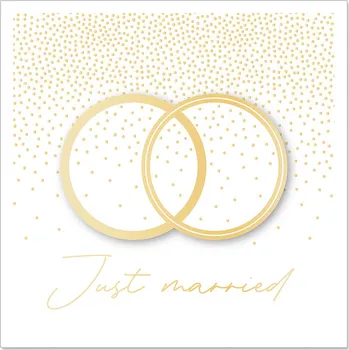 Svatební přání 8x8 cm Artebene Just Married with Rings