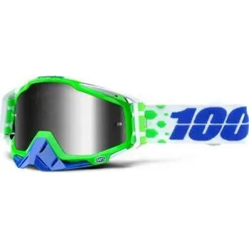 Motocyklové brýle BRÝLE 100% RACECRAFT ALCHEMY ZELENÉ ZRCADLOVÉ MX
