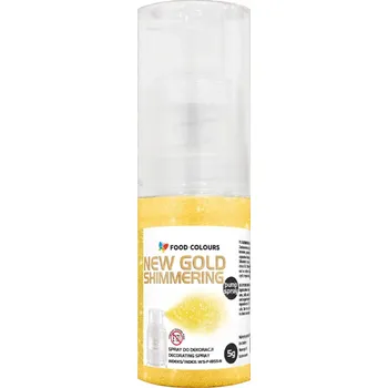 Food Colours New Shimmering třpytky v rozprašovači 5 g, zlaté