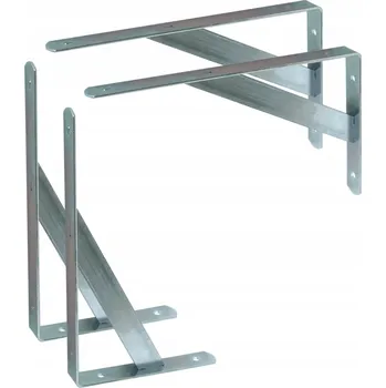 Držák na polici Pozink bílý držák 250 x 150, nástěnná konzola, držák na police, podpěra