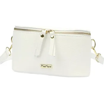 Kožená kabelka Luka 01-001 DOLLARO GOLD - bílá