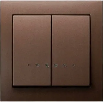 vypínač Dvojitý vypínač pod omítku Ospel, odstíny hnědé ŁP-2WS/52