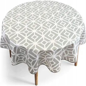 ubrus Odolný ubrus proti skvrnám bílo-šedý vzor dekorace na stůl do domu i zahrady DIY