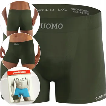 Boxerky SESTO SENSO SOLAR Bezešvé, KHAKI, S/M
