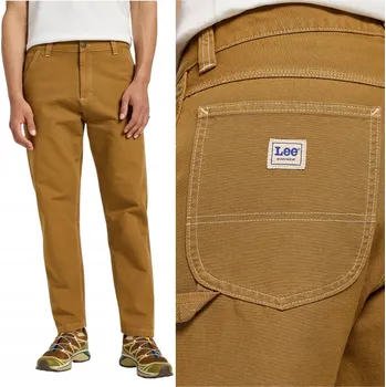 Dámské oblečení Lee CARPENTER RELAXED Ginger WORKWEAR Volné hnědé kapsáče W32 L32