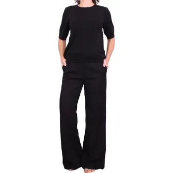 Dámské kalhoty Dámské kalhoty s rozšířenou nohavicí 21381 černá velikost XXL