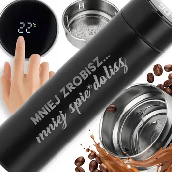 Termohrnek TERMOHRNEK S LED DISPLEJEM S GRAVÍROVÁNÍM ČERNÝ, DÁREK PRO PŘÍTELE