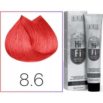 Barva na vlasy BES Hi-Fi Color tónovací krém na vlasy 8.6 Červená Světlá Blond