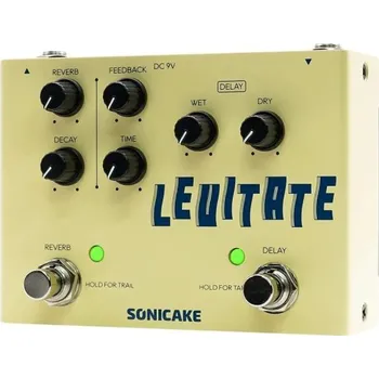 Klasická kytara Sonicake LEVITATE kovový kytarový pedál s duálními efekty Digital Delay a Reverb Dvojitý footswitch Stompbox efektový procesor