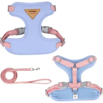 Nastavitelný postroj pro kočky a malé psy 2–3 kg XS Prodyšný postroj se síťovinou a vodítkem Pohodlný venkovní set modrá