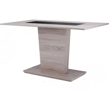 Jídelní stůl byLIVING Vídeňský jídelní stůl, 110x70 cm, potah z melaminu v barvě dubu Sonoma, volitelná černá nebo bílá deska s vložkou |