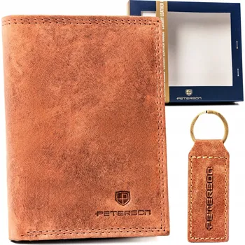 Peněženka Peterson pánská peněženka z přírodní kůže hnědá - muž