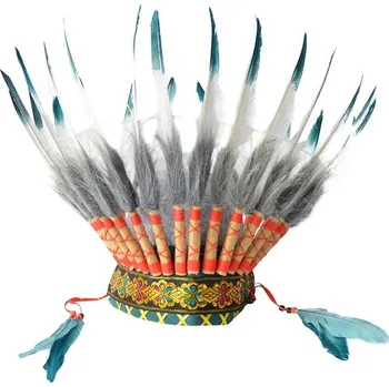 Party dekorace Le petit Souk Duck blue Indian chief headdress