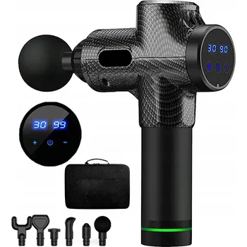 Masážní přístroj PISTOLET DO MASAŻU PLECÓW CIAŁA STÓP MASAŻER MASÁŽNÍ PISTOLE ZESTAW 8 KOŃCÓWEK