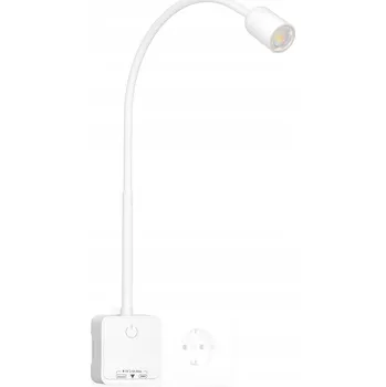 Nástěnné svítidlo LED lampička na čtení do zásuvky, flexibilní nástěnné svítidlo na knihy do postele