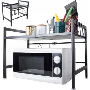 police Półka Stojan na mikrovlnnou troubu Kuchyňský regál na koření Dvouúrovňová police