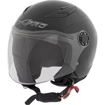 Helma na motorku A-Pro BIKESTAR BK dětská černá otevřená jet přilba