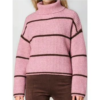 Dámský svetr Sinsay - Pruhovaný svetr - růžová - 412FJ-38M - 412FJ-38M-L