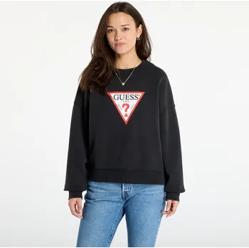 Dámská mikina Mikina Guess Jeans Cn Os Iconic Tria Washed Black L