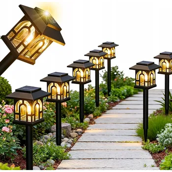 Venkovní osvětlení Solární Zahradní Světla 8 x Solární Světlo LED Domeček
