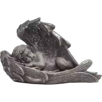 Smuteční dekorace Anděl ležící šedý 9 x 13 smuteční dekorace figurka polystone
