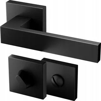 IP kamera Interiérová klika Gamar černá, hranatá, se štítkem a WC zámkem