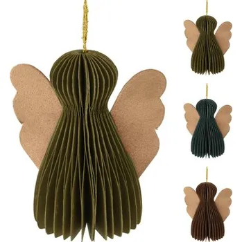 Vánoční dekorace Bombka papierowa anioł 8cm (pl, Mondex)