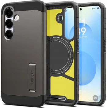 Pouzdro na mobilní telefon Pouzdro pro Galaxy S25, Spigen Tough Armor Mag pro MagSafe s podstavcem