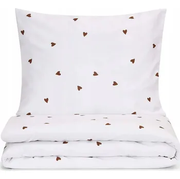 Povlečení Srdíčka Čokoládová Povlečení 140 x 200 cm + 50 x 70 cm