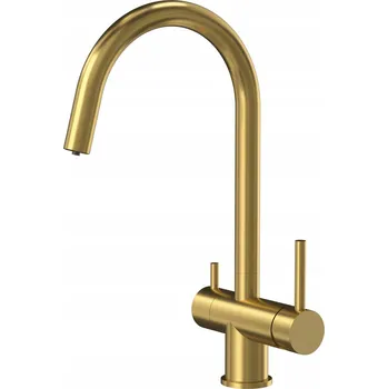 Vodovodní baterie Stojánková kuchyňská baterie Quadron Caren zlatá