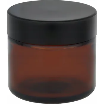 Sklenice Bronzová sklenice na svíčky 60 ml s černým plastovým uzávěrem - 160 kusů