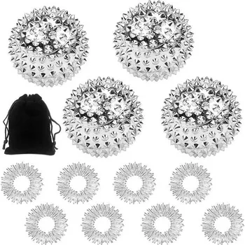 Gymnastický míč Akupresurní kroužek Hedgehog Balls Sada 4 masážních Hedgehog Ball Massage + 8 akupresurních kroužků