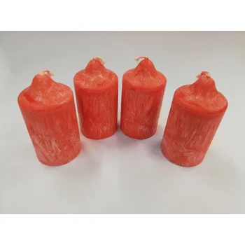 Svíčka Svíčka vonná z palmového vosku - sada 4 adventních svíček - červená - jahoda