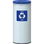 Alda Koš na tříděný odpad Eko Nord 45 l, modré víko - papír, lakovaná ocel, bílá