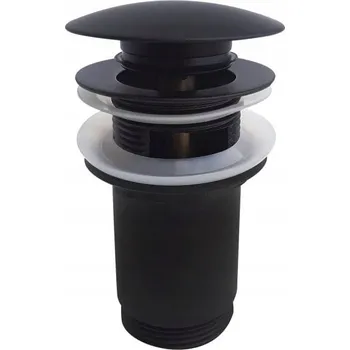 Sifon Umyvadlová zátka KLIK KLAK černá mosazná S přepadem JANO S2186