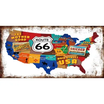 Plechová cedule Ceduľa značka USA The Mother Road 30x15cm