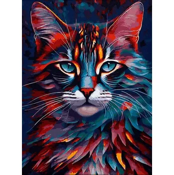 Obraz Malování Podle Čísel pro děti kočka kotě Obraz S RÁMEM 40x50