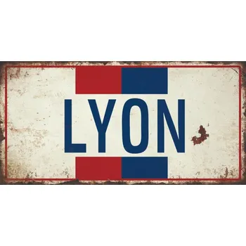 Plechová cedule Ceduľa značka Lyon 30x15cm