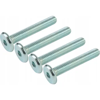 Šroub 100x metrický šroub M8 x 50 mm, bílý pozink s válcovou hlavou, nábytkový šroub